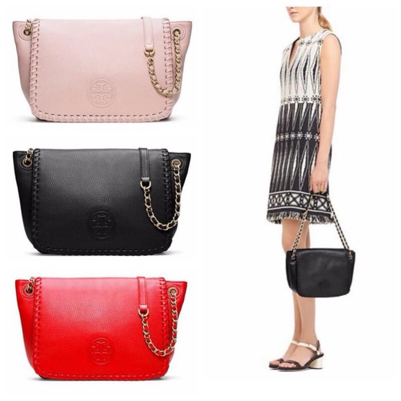 Tory Burch Marion Small Leather Bag Light Oak - Picture 16 of 16